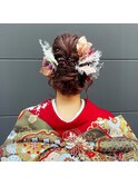 成人式ヘアセットお着付け