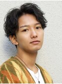 波巻きスパイラルパーマツーブロック無造作パーマツイストパーマ