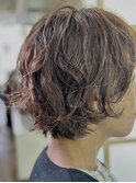 大人マッシュショートボブ+生コラパーマ