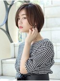 大人可愛い小顔ひし形クビレ丸み20代30代40代大人ショート(蘭)