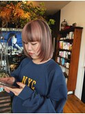 ブリーチデザインベージュピンクベージュカラー