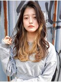 【buZon ブゾン】レイヤーロングウェーブ×インナーグレージュ