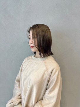 ジーナ 札幌(Zina) 美髪＊切りっぱなしボブ＊オリーブベージュ＊髪質改善