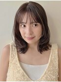 顔まわりレイヤー/こなれミディ/シースルーバング/イメチェン