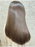 髪質改善トリートメント ブラウンベージュ ストレート 艶髪