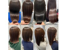 髪質改善やトリートメント、薬剤も豊富に取り揃えております。