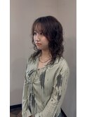 スパイラルパーマ/ふんわりセミディ/束感/簡単スタイリング