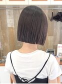 ホワイトグレージュミニウルフデジタルパーマチェリーブラウン