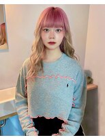 チーカ(chica)&nbsp;ルーツカラー/ピンクベージュ×ワイドバング韓国ハイトーン