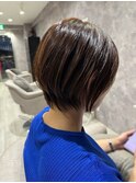 大人可愛いショートボブ20代30代40代/ツヤ感ショート