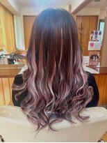 エクステンション クーチャー(Extention Cu'cha)&nbsp;エクステでピンクバレイヤージュ風♪