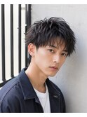 韓国風波巻きツイストスパイラルパーマ束感マッシュメンズ人気