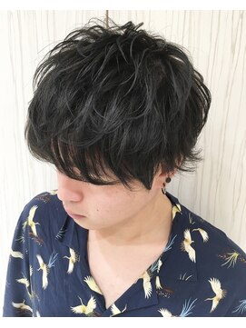 ヘアテリア リュウ 大塚(hair teria ryu) メンズブルーブラックショート【ryu 大塚 北口】