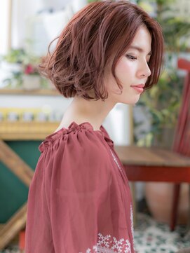 カバーヘア ブリス 川口(COVER HAIR bliss) ★センターパートxベビーピンクくせ毛風大人ボブ20代30代40代★8