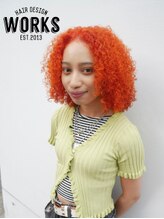 ワークス ヘアデザイン(WORKS HAIR DESIGN) オレンジカラースパイラルパーマカット