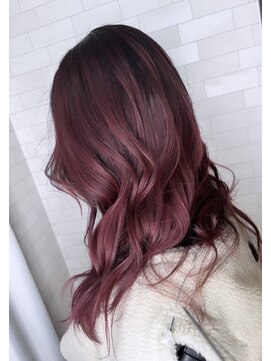 アルマヘア(Alma hair) 【ワインレッド系】エアタッチバレイヤージュ