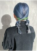 ツイン編み込み/ハイトーンカラーアレンジ/ヘアセット/名古屋