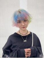 ヴァイス 新宿店(VAICE)&nbsp;3色デザインカラー/ショートボブ[新宿/マッシュウルフ/前髪]