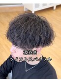 くるくるしない緩め波巻きパーマ×メンズマッシュ