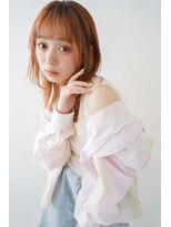 トクテ 高円寺(tokute) くびレイヤーエモージュ前髪ピンクベージュワンカール【高円寺】