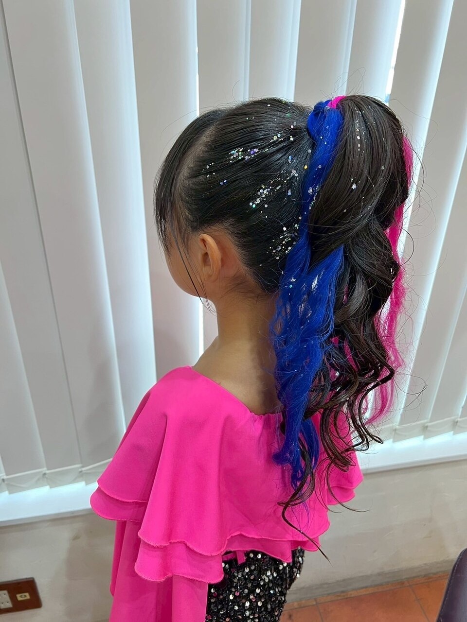ダンスヘアセット/キッズセット/カラーエクステ/ポニーテール
