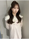 ショコラブラウン　艶カラー　レイヤーカット　韓国ガーリー