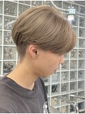 オリーブベージュメンズミルクティーベージュシースルーマッシュ
