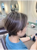 大人ショートハイライトスタイル　30代40代50代60代　土浦