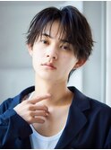 フェザーパーマセンターパートニュアンスパーマ韓国マッシュ黒髪