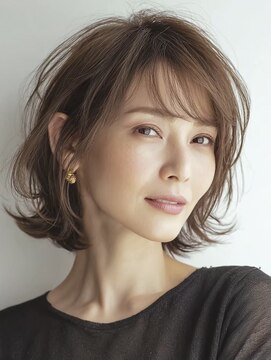 大人ショート　白髪ぼかし　脱白髪染め　白髪染め　40代50代60代