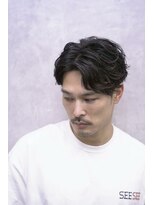 トラスト ザ バーバー 東京駅八重洲店(TRUST the Barber) ニュアンスパーマ/センターパートスタイル