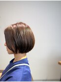 ショートボブ ボブ 切りっぱなしボブ 髪質改善 ミルクティー