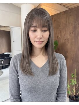 零秒女髪 千里丘店 上品で艶やかな髪質改善セミロングスタイル艶髪美髪艶カラー艶感