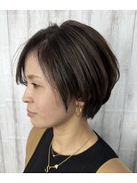 ビューティドレッセヤマノ 池袋パルコ(Beauty Dresse YAMANO) 白髪ぼかし/ハイライト/明るめショート/30代40代50代/斜めバング