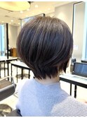 丸みシルエットが可愛いショート