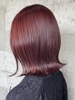 ミルヘアデザイン(mil hair design) ダブルカラーピンクベージュベージュカラーケアブリーチミニボブ