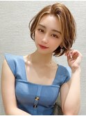 大人かわいいハイライト外ハネショートボブ20代30代40代高田馬場