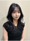 韓国風/レイヤー/小顔/前髪カット/髪質改善/グレージュ/透明感