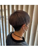 マッシュショートスタイル×ホワイトパープル