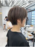 デザインカラー/ウエットヘア/オリーブベージュニュアンスパーマ