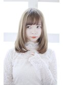レイヤーカット/ナチュラルベージュ/ミディアムレイヤー[横浜]