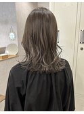 ブリーチなし　ミルクティーグレージュ　くすみベージュ