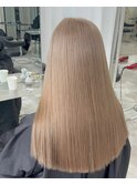 神戸三宮ミルクティーブラウンベージュロングブリーチ