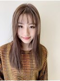 ナチュラルストレート/シースルーバング/シアーベージュ/清須