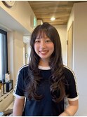 ロングレイヤー×まろやかブラウンカラー