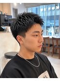 王道アップバングショート