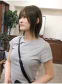 オリーブベージュ/顔周りレイヤー/似合う長さでカット