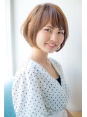 小顔大人可愛いフェミニンボブ