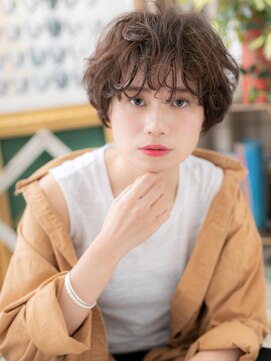 カバーヘア イヴ 戸頭店(COVER HAIR EVE) アシンメトリーなくせ毛風マッシュショートａ戸頭20代30代40代