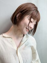 ミニボブ_セシルカットココアブラウンフリンジウェーブ_87657
